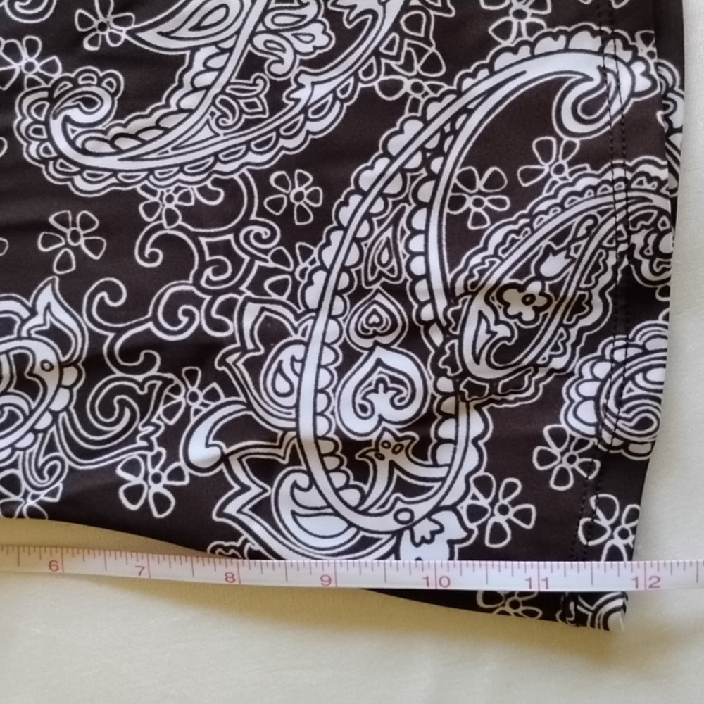 *50off3* Jantzen Tankini Set Top Skirted Bottoms 8 Brown White Paisley - Picture 8 of 10